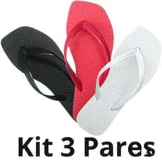 Kit 3 Chinelo Feminino Macio Confortável Resistente Acessível Pronta Entrega