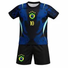 Conjuntos de Futebol Infantil e Juvenil do Brasil Copa 2026 Lançamento Cor Nova Camisa + Short