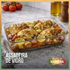 Assadeira de Vidro Retangular com Tampa