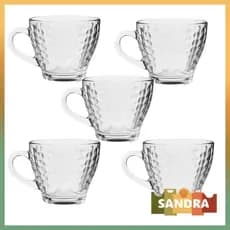 Jogo de 5 Xícaras de Vidro Café Morocco Honey 90ml