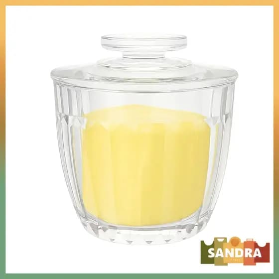 Manteigueira Francesa de Vidro com Tampa Transparente Elegante para Mesa e Cozinha 9,7x10,2cm