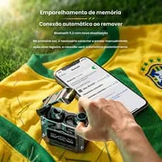 Fone Gamer M25 Bluetooth TWS Sem Fio Som Estéreo 8D Display Digital Power Bank Case Futurista