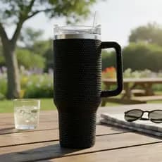 Copo Caneca Garrafa Inox Gliter Termica Tampa 1200ml Canudo Alca Aco Inoxidavel Frio Quente Glitter