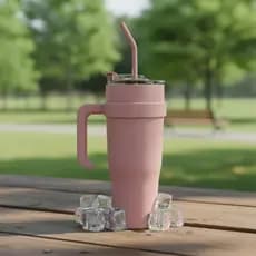 Garrafa Caneca Térmico Aço Inoxidável 1200ml Tampa Alça Canudo