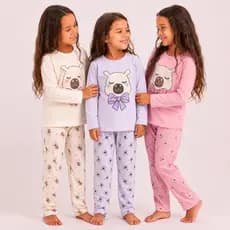 Pijama de Frio Infantil Menina Capivara Inverno Quentinho Pijama de Bichinho
