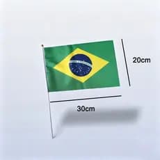 Bandeira Brasil Bandeiras de Mão 20cm X30cm- KIT 36 Poliéster Torcida Evento Escola