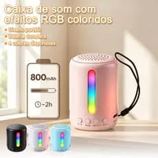 Caixa De Som Speaker Bluetooth RGB Portátil 5W usb/aux