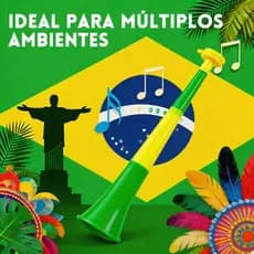 Vuvuzela Dobrável Brasil 52cm – Compacta e Fácil de Transportar