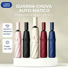 Novo Guarda Chuva Automático Alta Resistência a Chuvas e Vento Forte Com Proteção UV