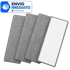 Kit Refil Para Flat Mop Com 4 Unidades Microfibra Reutilizável Lava Vassoura Rodo Mágico Refis