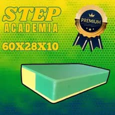 STEP DE ACADEMIA 60X28X10 PREMIUM VERDE E AMARELO EM EVA