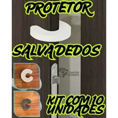 Kit 10 Protetor de Porta Salva Dedos de Criança em EVA PRETO e BRANCO