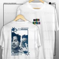 Camiseta Harry Styles Camisa Frente E Verso 100% Algodão