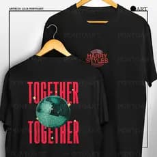 Camiseta Harry Styles Together Together Camisa Frente E Verso 100% Algodão