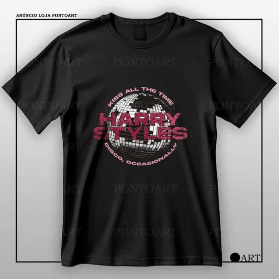 Camiseta Harry Styles Kiss All The Time Disco Occasionally Globo Camisa 100% Algodão