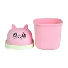 Mini Lixeira de Mesa 1,5L Fofa com Bichinhos Pequena Multiuso para Escritório Quarto e Penteadeira