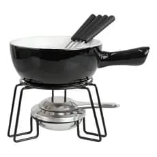 Kit Fondue de Cerâmica 8 Peças 700ml Aparelho para Chocolate e Queijo Panela de Fondue