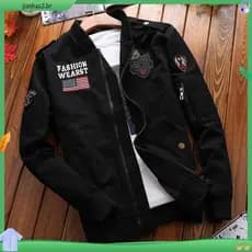 Casaco De Bombardeiro Masculino Casual Militar Piloto De Beisebol Slim Fit Vestuário De Outono Outwear Roupa Fina TopsF