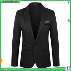 Site siterout.mx Moda Masculina Cor Sólida Manga Longa Lapela Slim Fit Blazer Terno Casaco Outwear