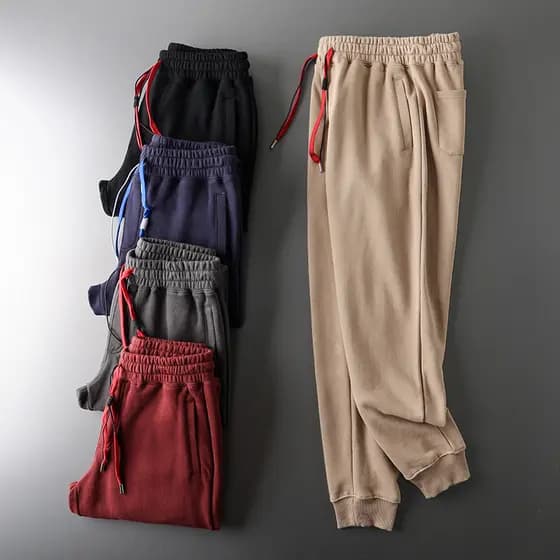 Calças esportivas inverno forro de lã espessamento masculino americano pesado Street Wear Sweatpants comércio exterior e