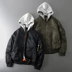 Ma1 jaqueta Bomber de dois algodão jaqueta masculina estilo americano carga acolchoada uniforme de beisebol comércio ext