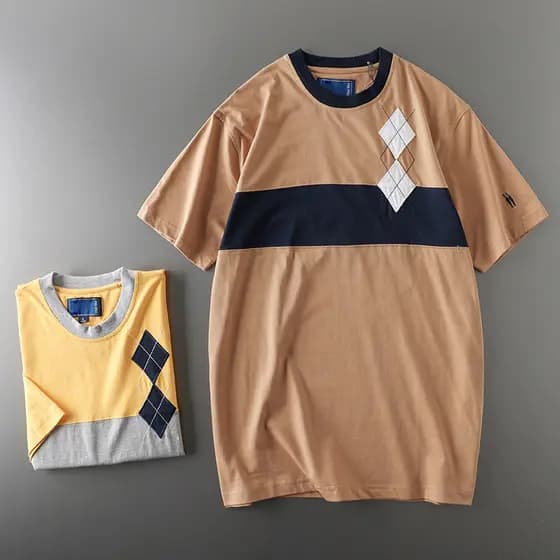 Comércio exterior cauda Original etiqueta de corte único europeu americano Retro Street Wear camiseta masculina pesada d