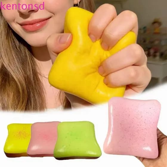 Brinquedo De Aperto De Torrada De Creme KENTONSD , Pitada De Simulação De Silicone Inquietação De Desenho Animado De Nov