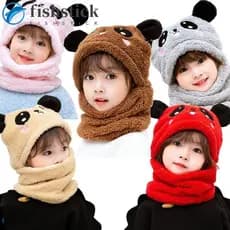 FISHSTICKA Boné Infantil Fofo À Prova De Vento Capa Completa Para O Rosto Presentes De Natal Lindos Chapéus De Panda De