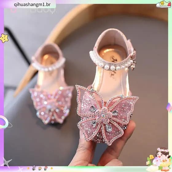 Sapatos Para Crianças De 2 A 18 Anos , Meninas E # 39 ; Borboletas Fofas , Gravata Borboleta Bling Diamond , Veludo , Ba