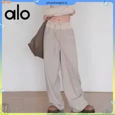 Alo Spring Trend All-Match Esportes ao ar livre Calças casuais respiráveis de pernas largas