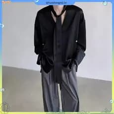 Gravata De Acetato De Verão Com Textura Brilhante E Sedosa Decote Em v Masculina # 39cortina yuppie De Manga Comprida sa