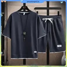 Verão Novo Estilo Cas ual suit Versão Coreana Do Elegante Terno casual De Duas Peças De Manga Curta Jovem Bonito Masculi