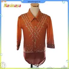 Corpo Manga Longa Strass Rodeo Country Lux Dois Ho rses