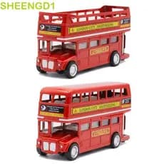 Modelo De Carro De Ônibus SHEENGD1 , De Viagem De Simulação Da Europa Britânica , Veículo Pull Back De Liga De Dois Anda