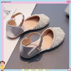 Meninas princesa sapatos cristal pérola brilhante sola macia 2026 novo estilo menina Aisha dança desempenho sapatos de c