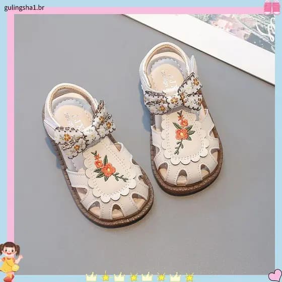 2026 verão novo estilo meninas Baotou sandálias meninas princesa All-Match sapatos crianças arco sola macia sapatos de p