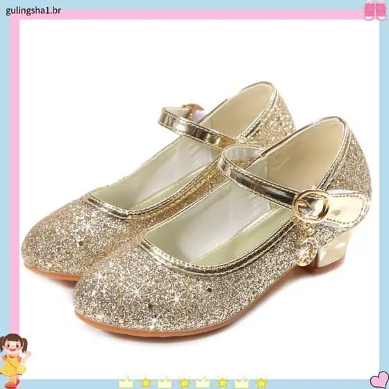 Menina Crianças Sapatos Elegante Confortável Cristal Princesa Salto Alto Adequado para Casamento Aniversário Festa Sa A2