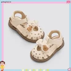 Feminino bebê Baotou sandálias verão criança sapatos princesa 0-2 anos de idade sola macia Anti-deslizamento sapatos de