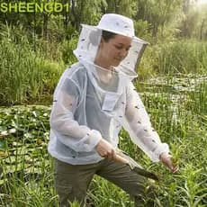 Terno De Apicultura SHEENGD1 , Jaqueta De Malha Respirável Para , Roupas De Apicultor Resistentes Ao Desgaste
