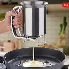 Dispensador de Massa em Aço Inoxidável - Aço Inoxidável 304 Durável, Não Elétrico, para Bolos e Panquecas, Funil Separad