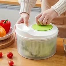 Centrifugadora e Escorredora de Salada Multifuncional - Centrifugadora Manual de Vegetais e Frutas em PP Não Recarregáve