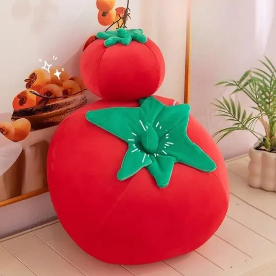 Decoração de Casa Fofa e Criativa: Almofada em Forma de Tomate, Almofada de Chão e Almofada Espessa para Cama e Sofá