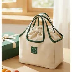 Bolsa Térmica para Almoço, Bolsa Bento de Grande Capacidade com Cordão, Bolsa Portátil para Almoço no Trabalho, Não em C