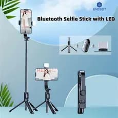 Bastão De Selfie Bluetooth Multifuncional Com Luz De Preenchimento LED , Selfies Ou Transmissão Ao Vivo