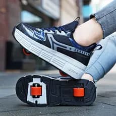 Roda dupla crianças rolo sapatos de skate das mulheres dos homens Runaway sapatos estudante rolo skate sapatos adolescen
