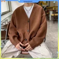 Csola CSA Masculino E # 39cardigan De 2 Cores M-2XL Outono Manga Comprida Casual Decote Em V O uterwear Malhas Populares