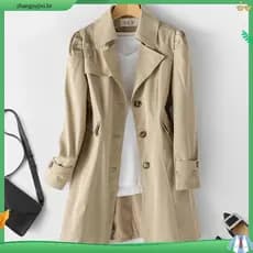 2025 Feminino Outono Inverno vintage Estilo Britânico Sobretudo