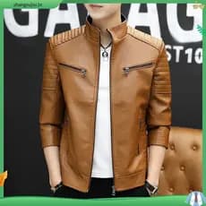 Outono E Inverno Gola Alta Casaco Masculino Versão Coreana De Ajuste Apertado Na Moda Motocicleta Jaqueta De Couro Do Pl