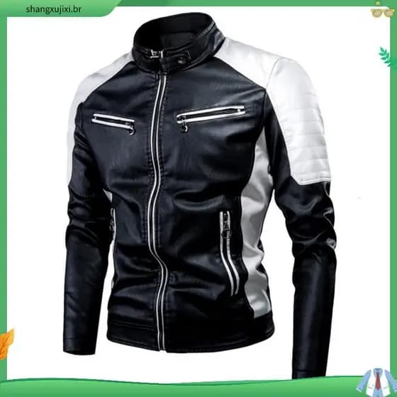 Jaqueta De Motocicleta De Couro Vintage Para Outono E Inverno , Masculina # 39 ; s , Com Gola De Corrida , À Prova De Ve