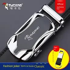 cinto feminino largo cinto feminino Novo cinto de pica-pau masculino couro genuíno fivela automática cinto de negócios C